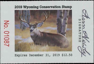 WYOMING  #36 2019 STATE CONSERVATION / DUCK STAMP ARTIST SIGNED by Ann Newby - Picture 1 of 1