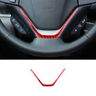 Red Carbon Fiber Steering Wheel Chin Cover Trim For Honda CRV CR-V 2012-2016