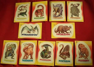 1988 Topps Dinosaurs Attack Sticker Cards Complete Set Of 11 Gory! - Picture 1 of 2