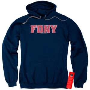 FDNY Hoodie New York Fire Dept Logo Navy Blue Hoody - Picture 1 of 2
