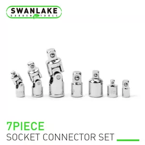 7Pc Universal Joint Socket Drive Adapter Reducer Flexible Connector 1/4 3/8 1/2" - Picture 1 of 9