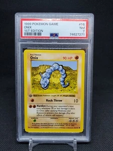 1999 Onix 56/102 Base Set 1st Edition PSA 7 NM Pokemon TCG - Picture 1 of 2