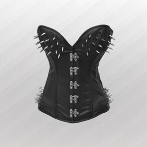 Corsé Steampunk Overbust Top Entrenador Cintura Gótica Acero Deshuesado Bustier - Imagen 1 de 5