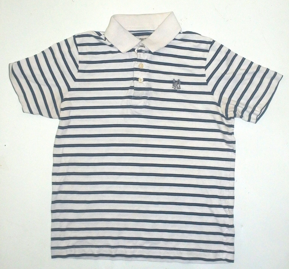 Polo a rayas de algodón SS azul y blanco M Ruehl para hombre Foto 1 de 4