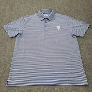 Under Armour Polo Golf Shirt Herren Gr. XL blau HeatGear gestreift Loose Fit - Bild 1 von 11