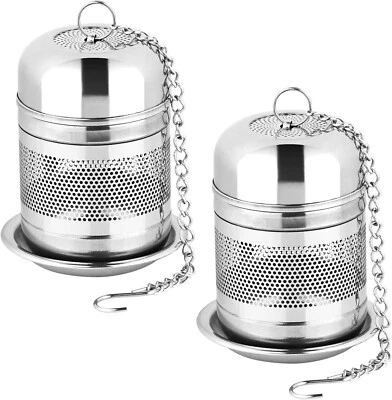 Coladores infusores de té de acero inoxidable de 2 piezas para soporte de bola de té de malla de té suelta Foto 1 de 4