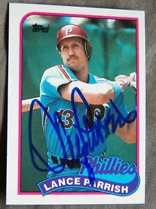 Philadelphia Phillies Lance Parrish Signed 1989 Topps Card Auto - Picture 1 of 1