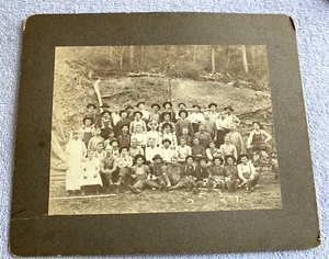 Antique Cabinet Card Occupational Photo of Logging Crew on Cheat Mountain WV - Picture 1 of 11