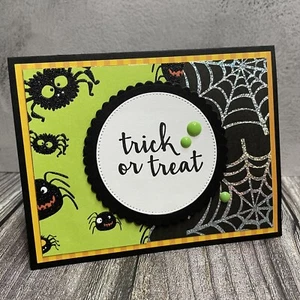 Not So Spooky Spiders Handmade Halloween Greeting Card With Envelope - Picture 1 of 5