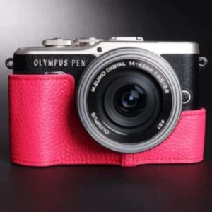 Handmade Genuine Real Leather Camera Half Cover Case Bag For Olympus EPL9 - Picture 1 of 18
