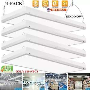 100Watt LED Linear High Bay Lights Indoor Warehouse Shop Light Fixtures 4 Pack - Picture 1 of 11