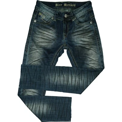 BLUE MONKEY Laura Damen Stretch 7/8 Jeans Hose Low 36 S W27 L28 used dunkel Blau - Bild 1 von 4