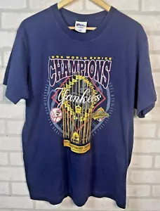 Vtg 90's Yankees World Series Champion MLB New York Baseball Graphic T-Shirt LG - Picture 1 of 9