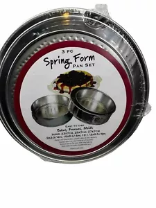 Set Of 3 Springform Cake Pans Bake Set 9" - 10" - 10.5" Diameter Pans - Picture 1 of 7