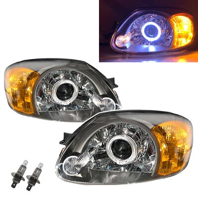 Se adapta a HYUNDAI Accent/Verna LC MK2 03-05 Guía LED Halo Faro Halógeno DGR LHD Foto 1 de 4
