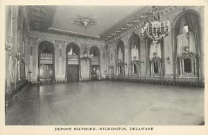 Postal de 1920; salón de baile interior, hotel Dupont Biltmore, Wilmington DE sin publicar - Imagen 1 de 2