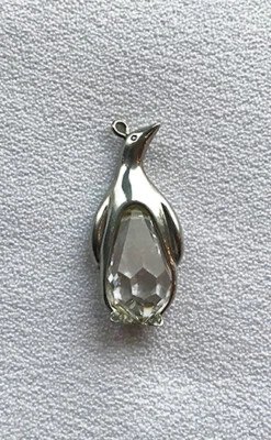 Precious Penguin 2000 ~ Cristal y metal ~ Adorno en miniatura con sello Foto 1 de 2