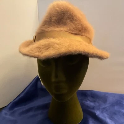 Kangol Furgora Bucket/Fedora Hat Beige Knit W Ribbon Band England The Rachel - Image 1 of 4