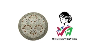 Women Weaver Non Slip Adline Beige Round Hand-tufted Woolen Area carpet - Picture 1 of 12