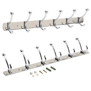 6 to 12 Hooks Coat Hat Clothes Robe Holder Rack Hook Wall Hanger stainless steel