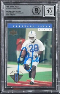 Colts Marshall Faulk Signed 1994 Upper Deck #7 Rookie Card Auto 10! BAS Slabbed - Picture 1 of 2