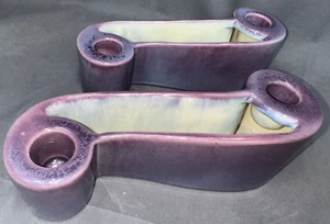 Art Deco Royal Hickman Haeger Purple Blue Taper Candle / Planter Holders lot 2 - Picture 1 of 11