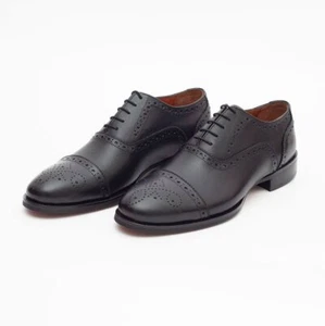 Zapatos de vestir de cuero con cordones Oxford negros Ariston para hombre - Imagen 1 de 5