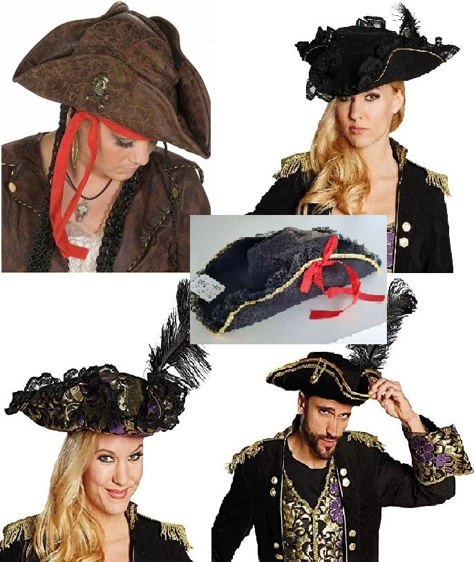 Piratenhut Unisex – Schwarzer Kostümhut Für Erwachsene, One Size, Polyester