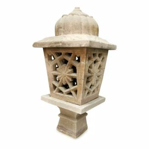 Laterne für Außen IN Stein Saponaria Classic Speckstein Outdoor Lantern H 50cm - Picture 1 of 5