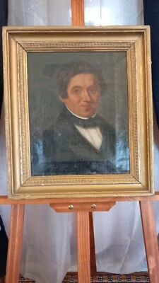 Biedermeier Herren Porträt Öl auf Leinwand um 1830 1840 - Bild 1 von 4