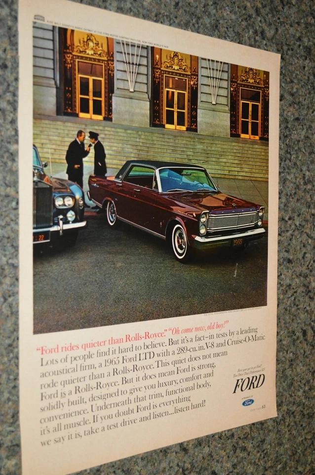 Ford Galaxy 500 Ltd 1965 anuncio grande original 65 289 Foto 1 de 1
