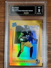 Najee Harris 2021 Donruss Gold Holo Press Proof Premium Rookie GMA Graded 9 Mint