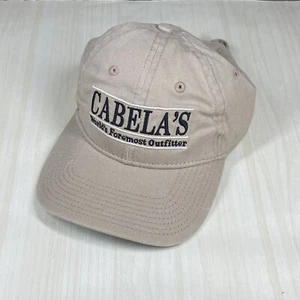 Cabela's Baseball Hat Cap Adjustable Worlds Foremost Outfitter Tan - Picture 1 of 5