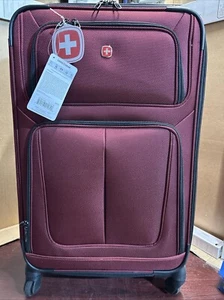 Swiss Gear 28” Spinner Burgundy Luggage Expandable New - Picture 1 of 13
