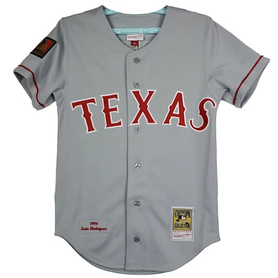 Camiseta pequena autêntica Ivan Rodriguez Rangers Mitchell & Ness MLB cinza #7 nova com etiquetas - Imagem 1 de 4