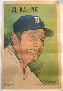 Poster Baseball 1972 Baltimore Sun Al Kaline da giornale domenica fumetti - Foto 1 di 6
