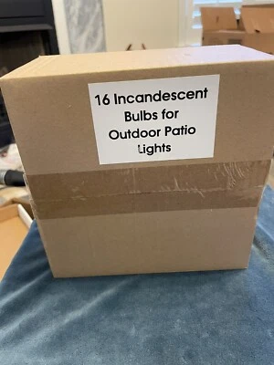 Pacote com 16 lâmpadas de corda para área externa 120V 11W pátio externo transparente novo na caixa - Imagem 1 de 4