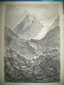 ALPES DAUPHINé LE PELVOUX CHUTE GY VALLOUISE EGYPTE CHAN EL NESIM GRAVURES 1872 - Foto 1 di 4