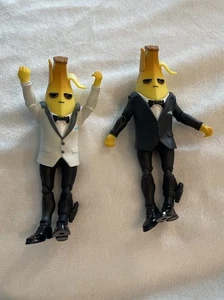 Fortnite Peely Banana Action Figures White & Black Tuxedo Bow Tie Bananas Twins - Picture 1 of 4