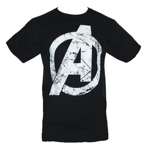 The Avengers (Marvel Comics) Mens T-Shirt - Distressed White A Logo - Picture 1 of 1