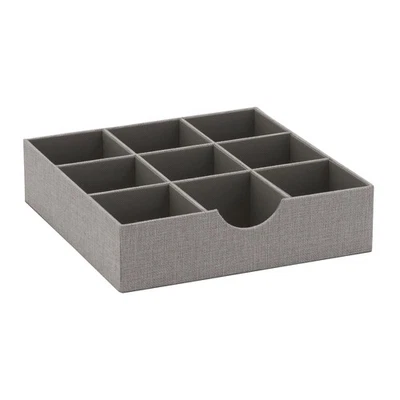 Grey 728-1 Deep 9 Section Drawer Organizer Box for Storage 12 in x 3.13 - Image 1 of 4