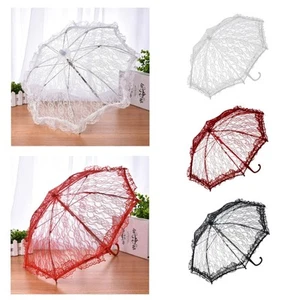 Kids Decor Lace Wedding Umbrella Dia 20inch for Stage Performance Accessory - Picture 1 of 16
