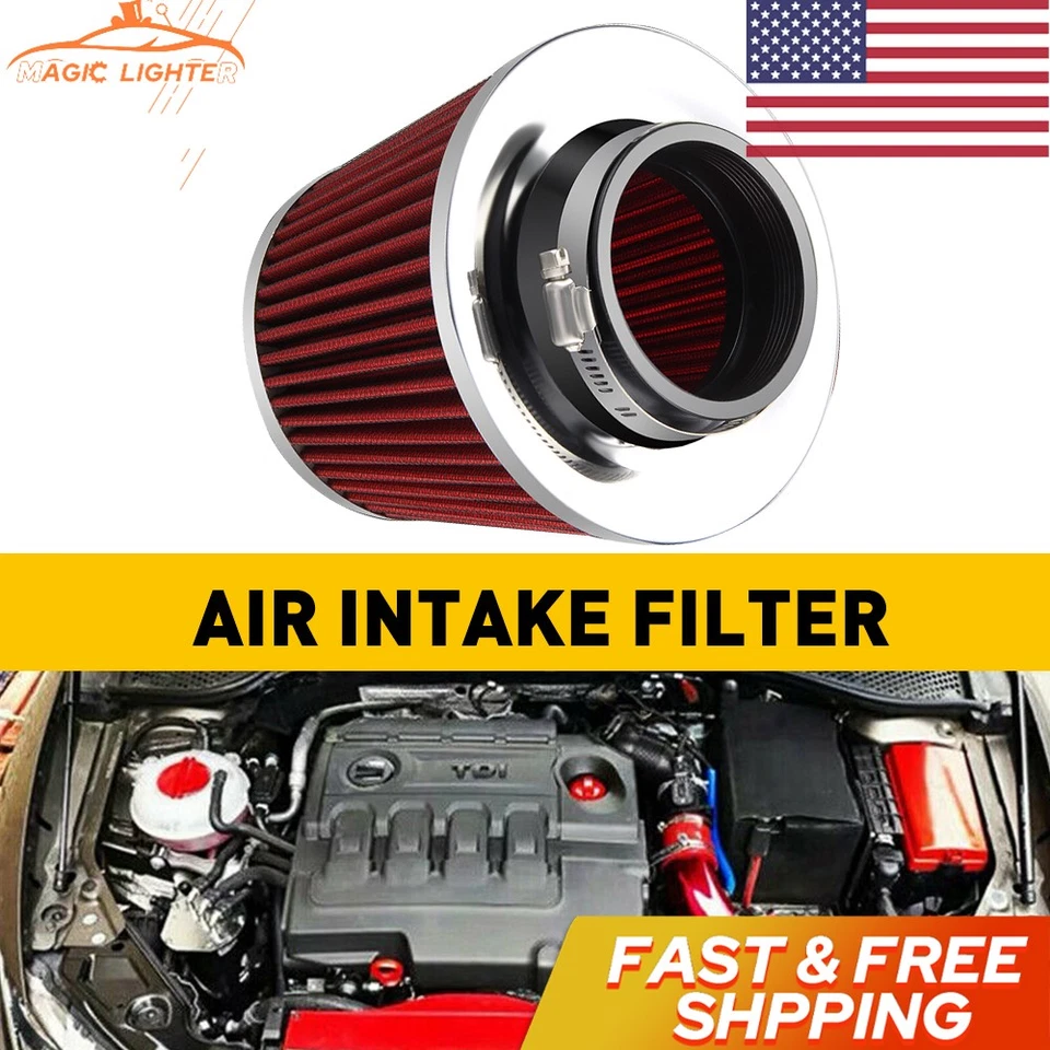 Filtro de aire de inducción de cono de rendimiento universal de calidad - 145 mm resistente a EE. UU. Foto 1 de 4