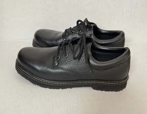 Dr Scholls Mens Harrington Work Leather Shoes Lace Up Black Sz 12 M Slip Resist - Picture 1 of 10