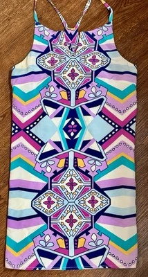 Annie Griffin Multi Colored T Back Boho Silk Dress Size XS Lined - Imagem 1 de 4