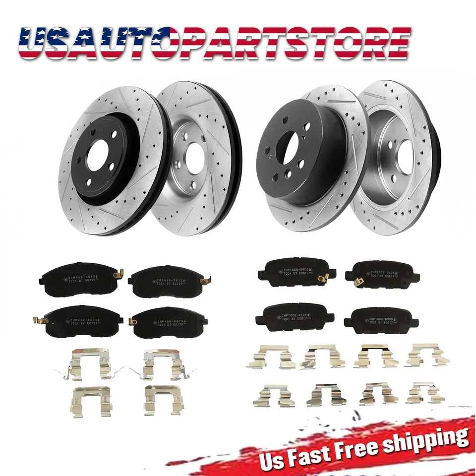 Brake Kit for 2007-2013 Nissan Altima Front Rear Disc Rotors Ceramic Brakes Pads - Image 1 of 4