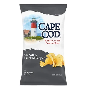 Cape Cod Potato Chips Sea Salt and Cracked Pepper Kettle Chips 7.5 Oz - Picture 1 of 6