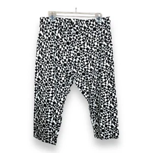 NEW NO BOUNDARIES BLACK WHITE GEOMETRIC CAPRIS XL WOMENS 19 JUNIORS 90s Y2k - Picture 1 of 11