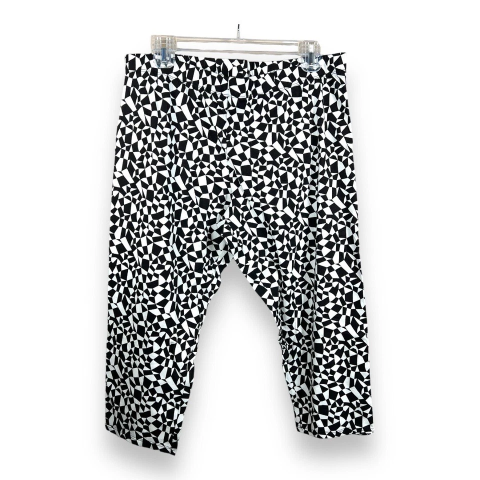 NUEVO CAPRIS GEOMÉTRICO SIN LÍMITES NEGRO BLANCO XL MUJER 19 JUNIORS 90s Y2k�� Foto 1 de 4