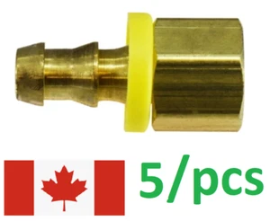 3/8"  Push On HOSE BARB X 1/2" FEMALE Brass Pipe Fitting (5/Pack)  - Picture 1 of 2